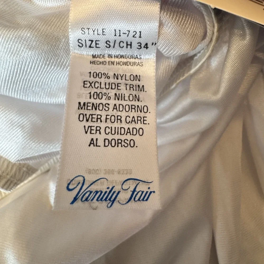 Vanity Fair Satin Glance White Nylon Petti‎ Slip Size S 34